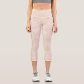 Leggings Capri Motif floral de pivoine rose (Recto)