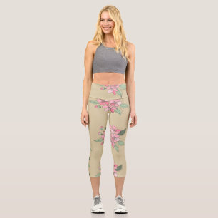 Leggings Capri Motif Floral Elegance