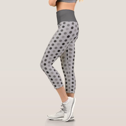 Leggings Capri Motif floral noir (Gauche)