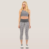 Leggings Capri Motif floral noir (Recto)