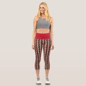 Leggings Capri Motif Floral Poinsettia Varié (Recto)