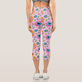 Leggings Capri Motif floral rose de la rue Sésame (Verso)
