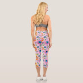 Leggings Capri Motif floral rose de la rue Sésame (Verso)