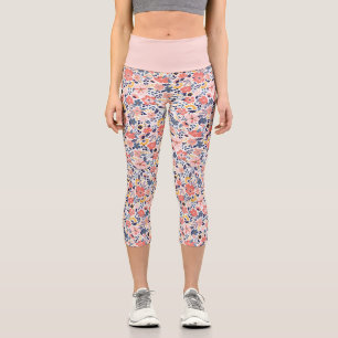 Leggings Capri Motif floral sans couture Beauté Fleur vintage