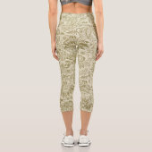 Leggings Capri Motif Floral Vert Sage Antique Damas (Verso)