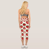 Leggings Capri Motif fraises, fraises rouges, fruits, feuilles (Verso)