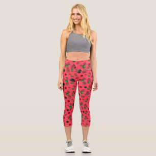 Leggings Capri Motif framboise