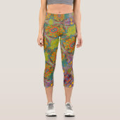 Leggings Capri motif funky rétro (Recto)