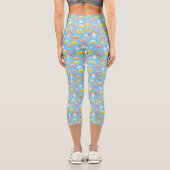 Leggings Capri Motif gai avec nuages souriants et arc-en-ciel (Verso)