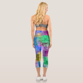 Leggings Capri motif géométrique Abstrait, bleu, rose, moderne (Verso)