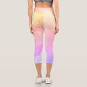 Leggings Capri motif géométrique abstrait cool jaune chaud (Verso)