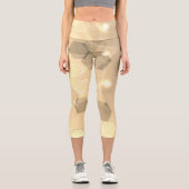 Leggings Capri motif géométrique abstrait cool jaune chaud (Recto)