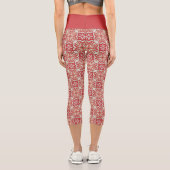 Leggings Capri Motif géométrique Abstrait rouge moderne (Verso)