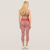 Leggings Capri Motif géométrique Abstrait rouge moderne (Verso)