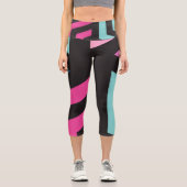 Leggings Capri Motif géométrique coloré (Recto)