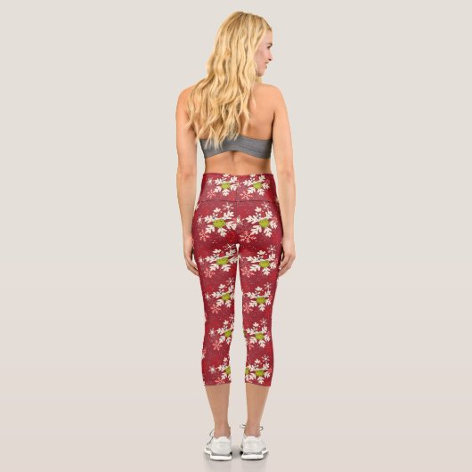 Leggings Capri Motif Grinch Red Snowflake (Verso)
