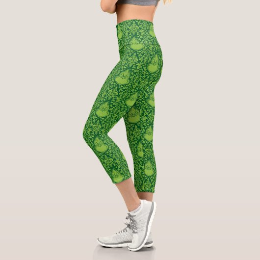 Leggings Capri Motif Grinch vert orné (Gauche)