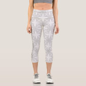 Leggings Capri Motif Gris Star avec texte et logo personnalisés (Recto)