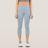 Leggings Capri Motif Houndstooth Blue+Cream (Recto)