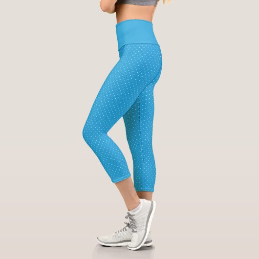 Leggings Capri Motif joli point bleu clair (Gauche)