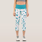 Leggings Capri Motif léopard bleu (Recto)