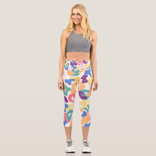 Leggings Capri Motif léopard coloré (Recto)