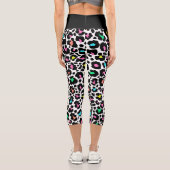 Leggings Capri Motif Léopard moderne noir (Verso)