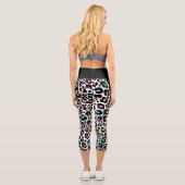Leggings Capri Motif Léopard moderne noir (Verso)