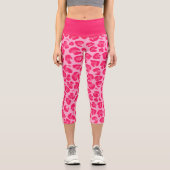 Leggings Capri Motif Leopard moderne rose chaud (Recto)