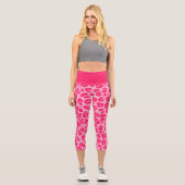 Leggings Capri Motif Leopard moderne rose chaud (Recto)