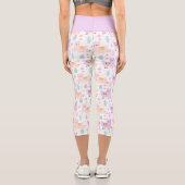 Leggings Capri Motif Llama Alpaca rose Et Violet (Verso)