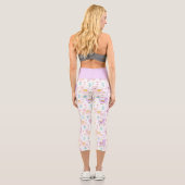 Leggings Capri Motif Llama Alpaca rose Et Violet (Verso)