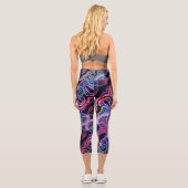 Leggings Capri Motif lumineux à fond arc-en-ciel (Verso)