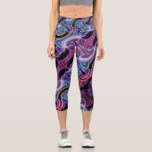 Leggings Capri Motif lumineux à fond arc-en-ciel (Recto)