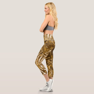 Leggings Capri Motif métallique d'or