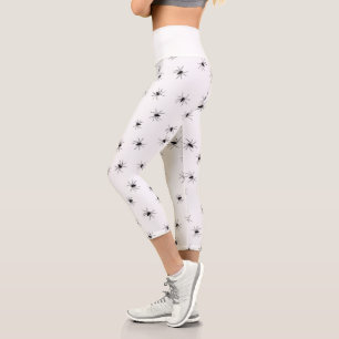 Leggings Capri Motif mignon Black Spieder Blanc