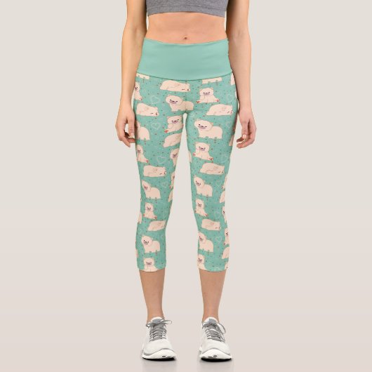 Leggings Capri Motif mignon Ours blancs (Recto)