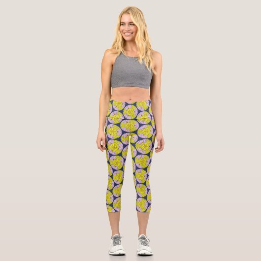 Leggings Capri Motif moderne rétro, cercles motif (Recto)