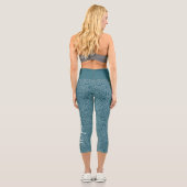Leggings Capri Motif moderne tourbillon Nom de script - bleu prof (Verso)