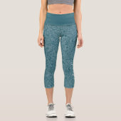 Leggings Capri Motif moderne tourbillon Nom de script - bleu prof (Recto)