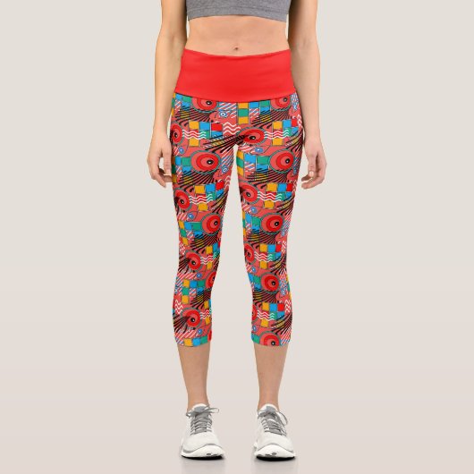 Leggings Capri Motif multicolore abstrait créatif moderne (Recto)