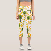 Leggings Capri Motif Naïve Green Black Tree (Recto)