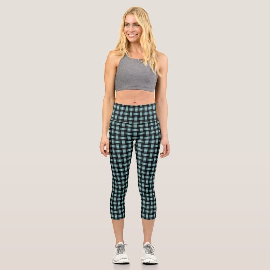 Leggings Capri Motif noir bleu (Recto)