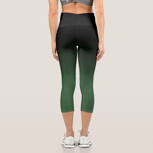Leggings Capri Motif noir et chasseur vert Ombre (Verso)
