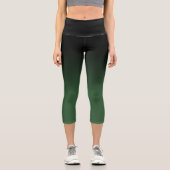 Leggings Capri Motif noir et chasseur vert Ombre (Recto)