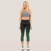 Leggings Capri Motif noir et chasseur vert Ombre (Recto)