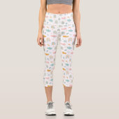 Leggings Capri Motif nuage Rainbow et pluie amusant (Recto)