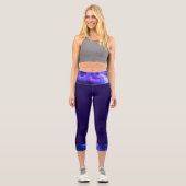 Leggings Capri Motif nuages violets foncés (Recto)