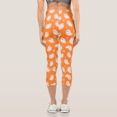 Leggings Capri Motif Orange Ghost Doodle (Verso)