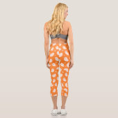 Leggings Capri Motif Orange Ghost Doodle (Verso)